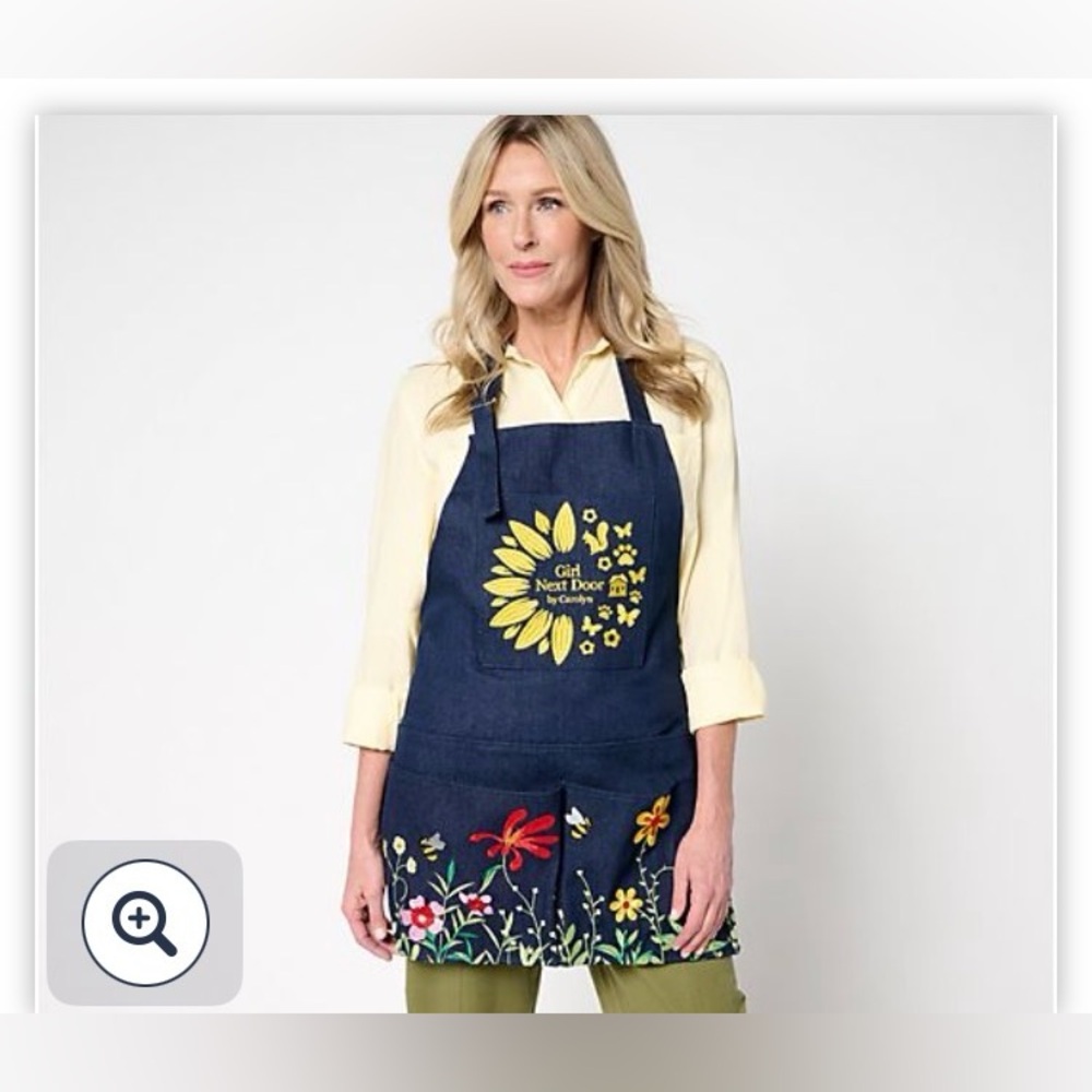 💥 NEW! Embroidered Denim Apron by Girl Next Door